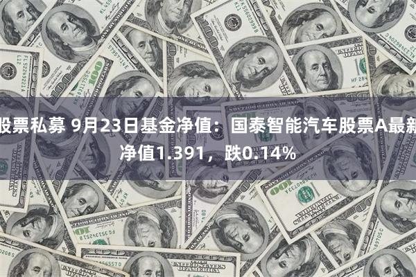 股票私募 9月23日基金净值：国泰智能汽车股票A最新净值1.